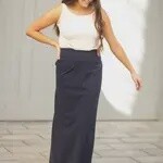 Quinn Navy Knit Skirt
