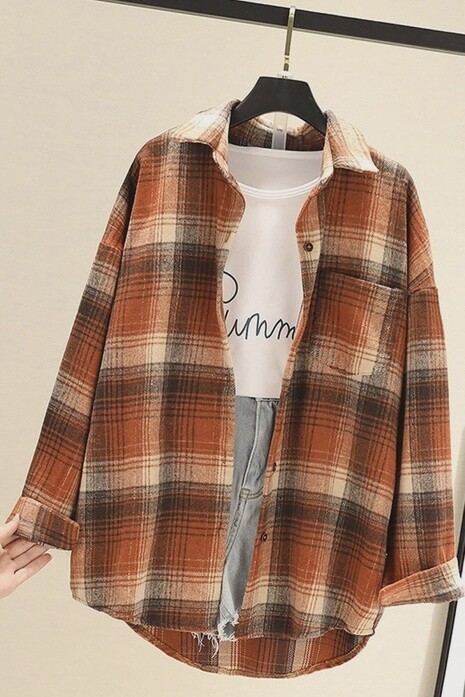 Thick Sanded Plaid Shirt