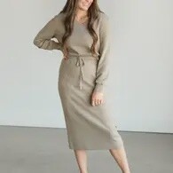 Wren Long-Sleeve V-Neck Sweater Dress