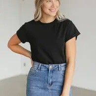 Essential Short Sleeve Basic Tee - Black