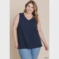 Women's Contrast Tank Top - Navy