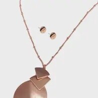 Rose Gold Necklace & Earring Set