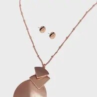Rose Gold Necklace &amp; Earring Set