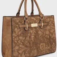 Imprinted Structured Crossbody - Camel