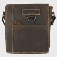 Buffalo Leather Crossbody Bag - Dark Brown