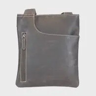 Leather Crossbody Unisex Bag - Dark Brown