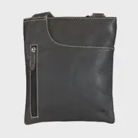 Leather Crossbody Unisex Bag - Black