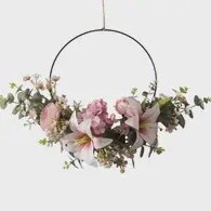 Lily and Rose Hydrangea Floral Wreath