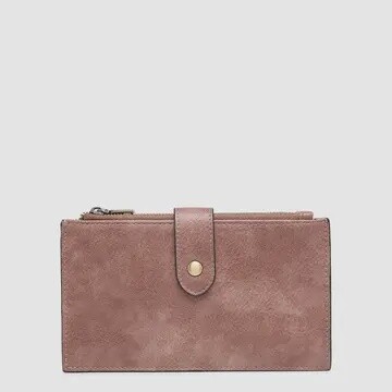 Dual Compartment Wallet Dark Rose