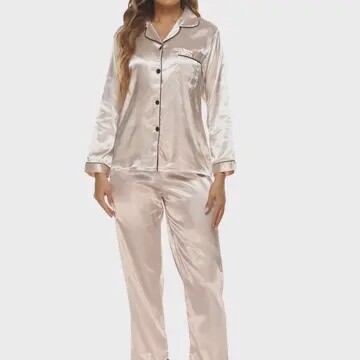 2 Piece Button Front Sleepwear Pants Set