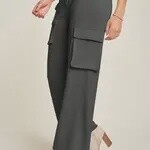 Side Pocket Wide Leg Cargo Pants