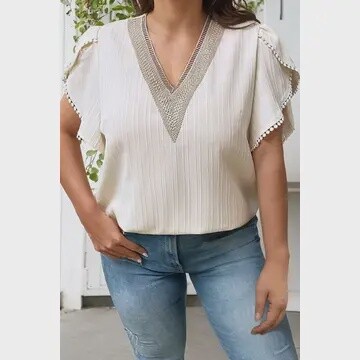 Embroider V Neck