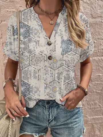 V - Neck Print