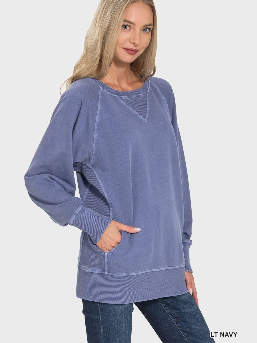 French Terry  Pullover with Pockets