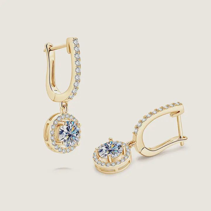 Moissanite Mobius Huggie Back Earrings