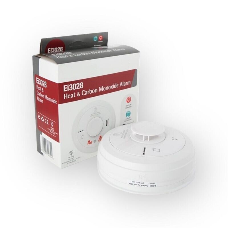 Gecombineerde 230V hitte- en koolmonoxidemelder Ei 3028