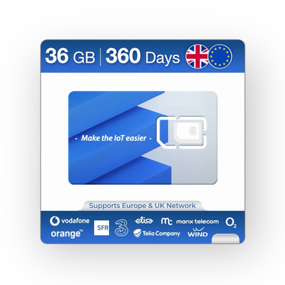 Tarjeta SIM datos alarma y cámara 36GB - 360 días