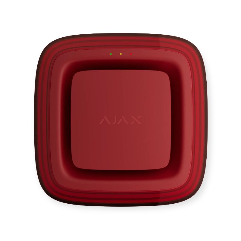 AJAX EN54 FireProtect sirene en flitser Jeweller rood AJAX EN54 FireProtect sirene en flitser Jeweller rood