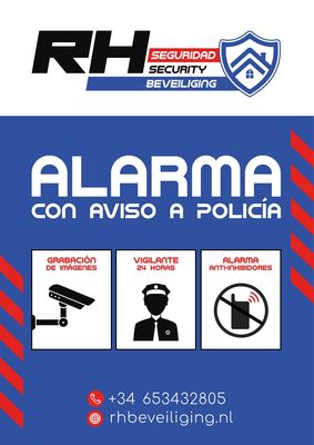Beveiligingsbord RH Beveiliging, Security & Seguridad