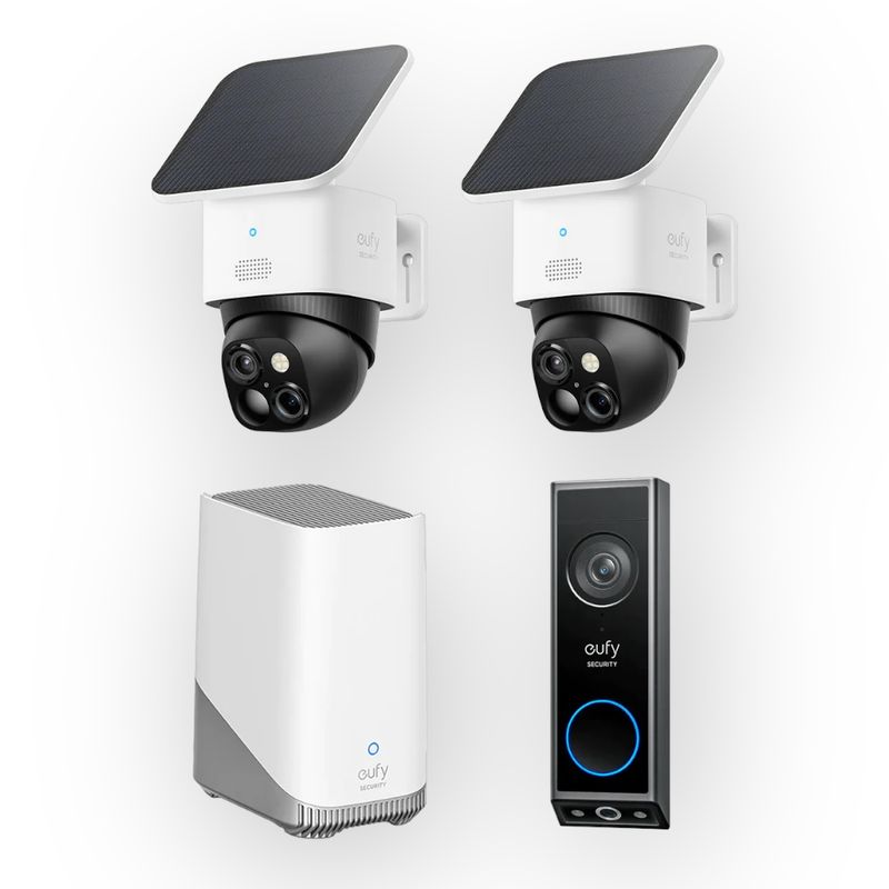 Eufy 2x SoloCam S340 + video deurbel E340 + HomeBase S380 set kit bestemd voor Spanje