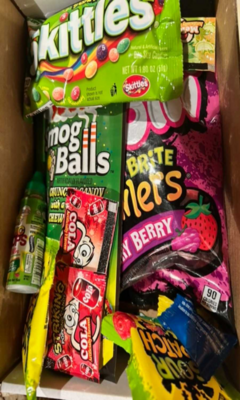 1lb-3lbs of SOUR CANDY MYSTERY Box: Sour Candy mystery Box with LoTs of sour Candy made by CandyVault