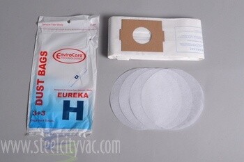 Eureka Type H Bags - 3 bags + 3 filters