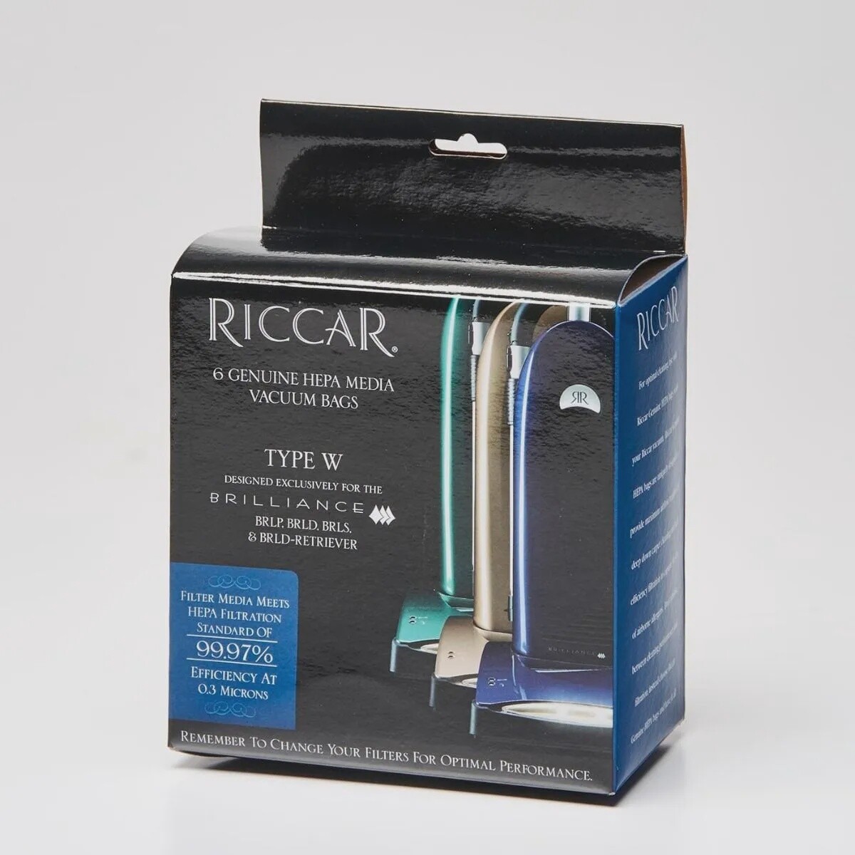Riccar Brillance BRLP Type W Hepa Bags - 6 bags