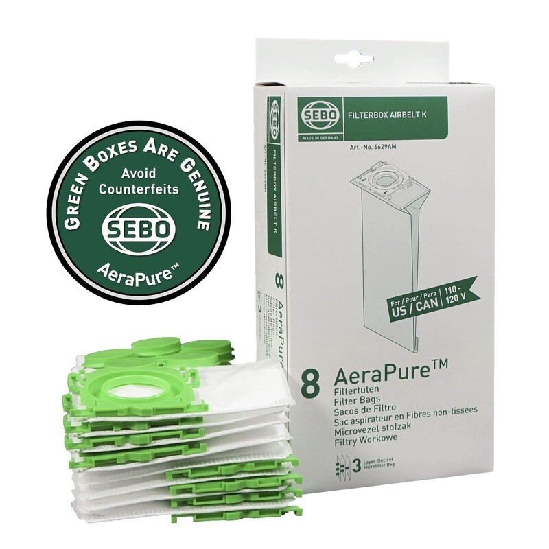 Sebo Filterbox Airbelt K Bags - 8 bags