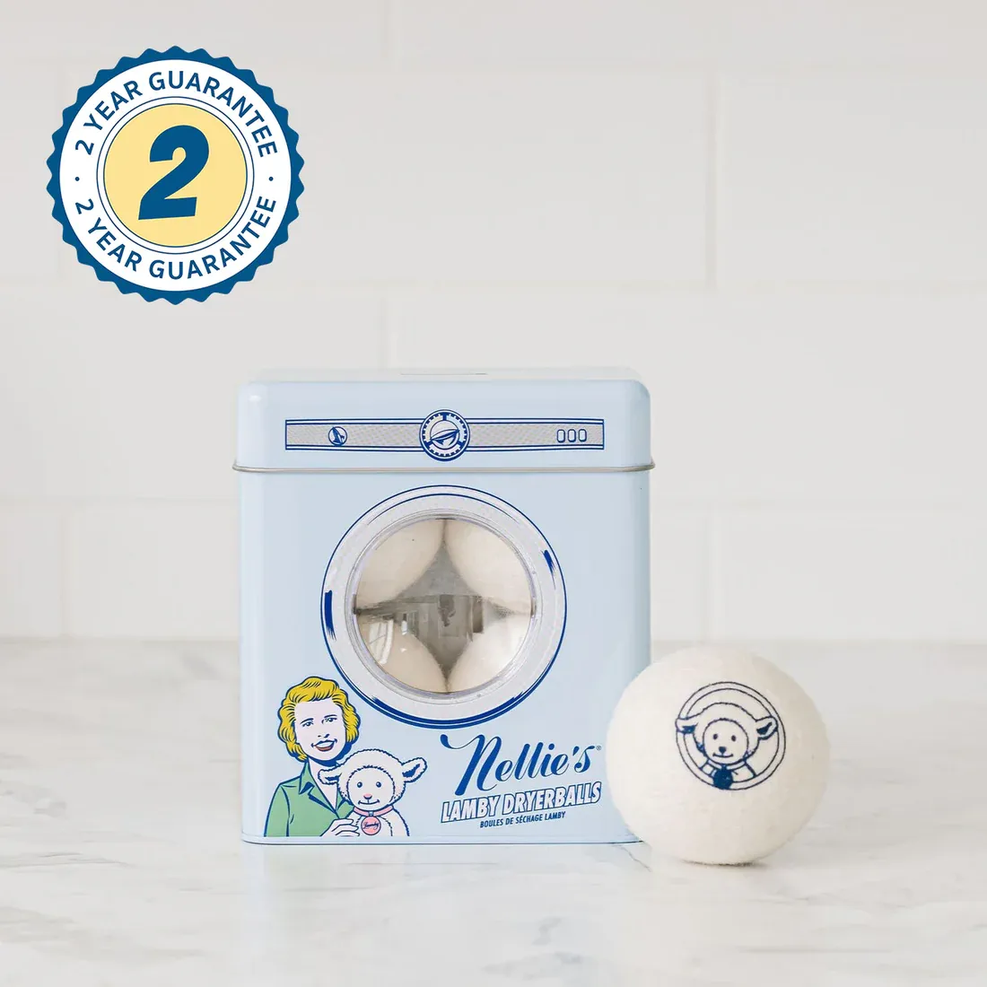Nellie's Wool Dryerball - 4 pack tin