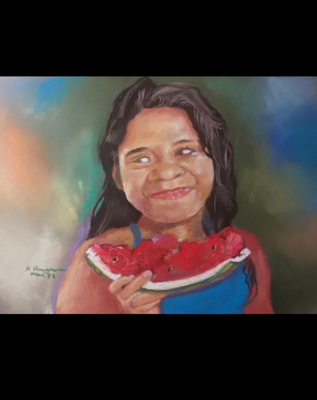 Girl Eating a Watermelon