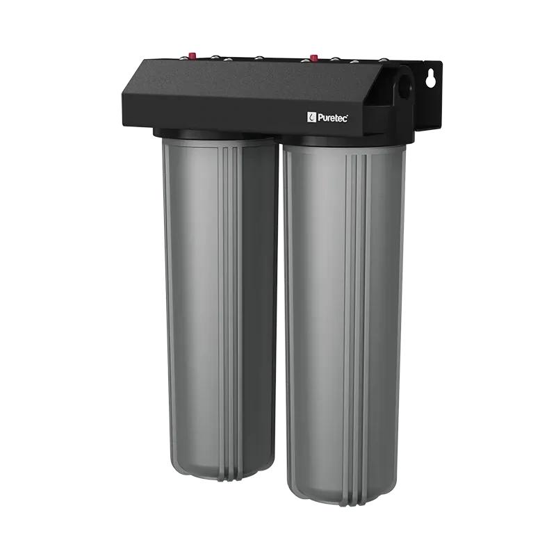Whole House Rainwater Filter 1.5" conn, 20" Lge Dia, PL05MP2 + DP10MP2 incl, 100 lpm