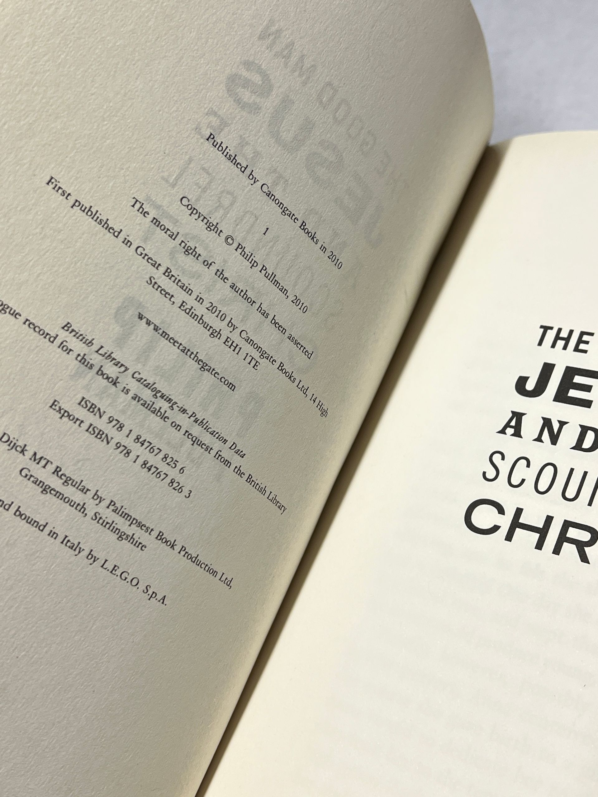 The Good Man Jesus and the Scoundrel Christ, Philip Pullman