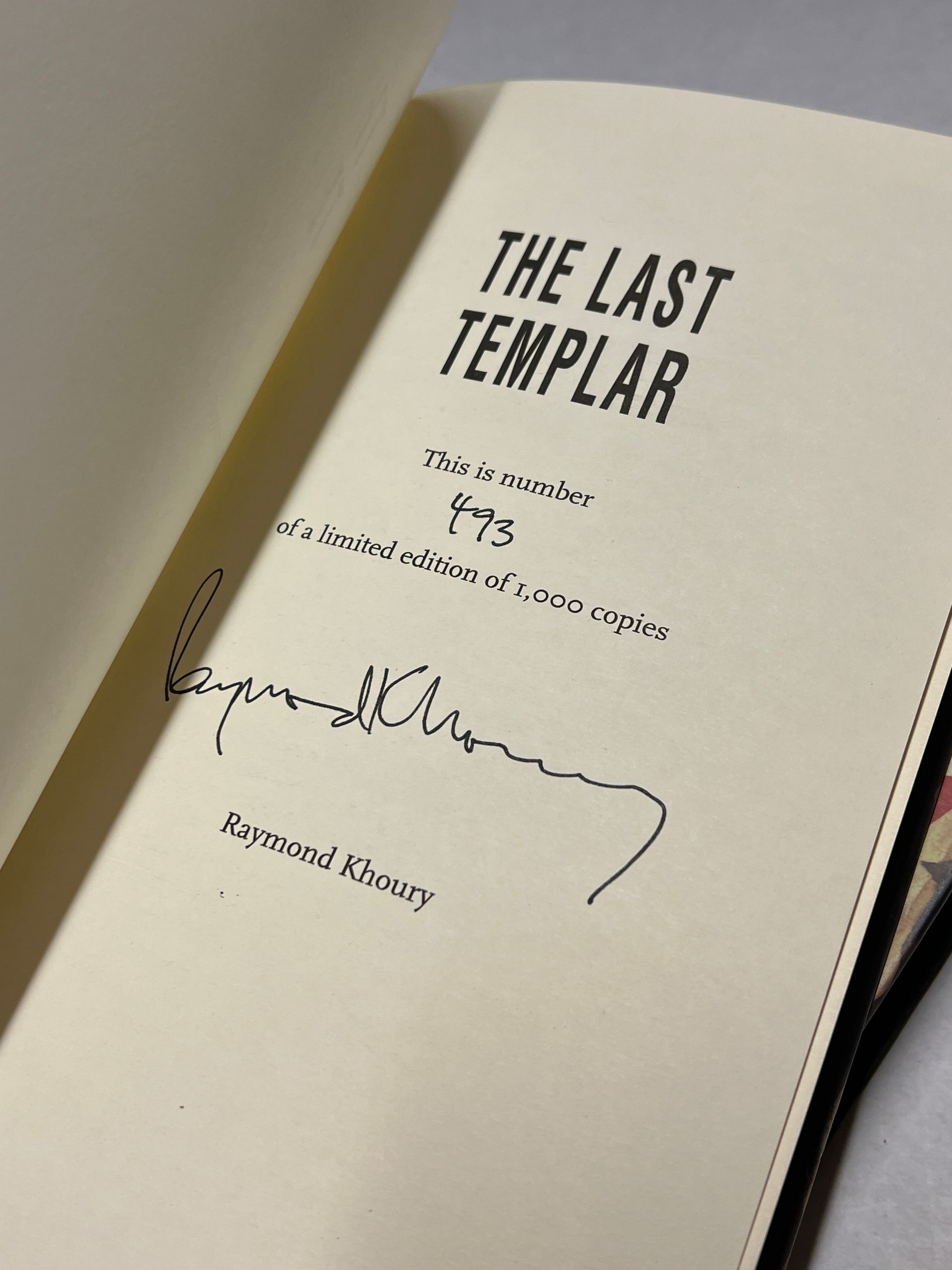 The Last Templar, Raymond Khoury