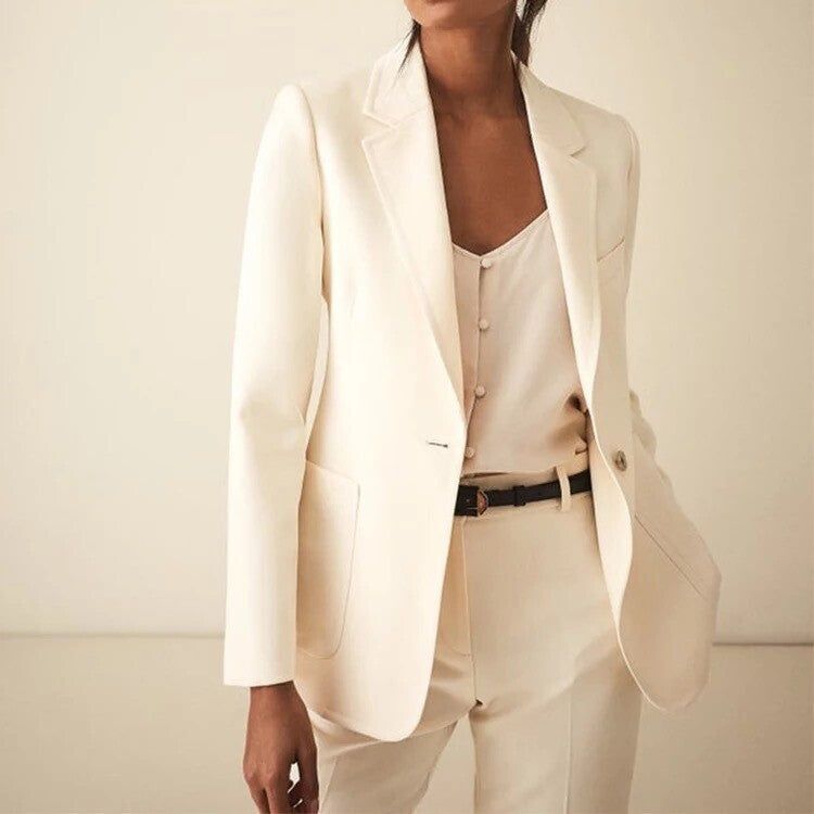 Vanilla Bean Notch Lapel Pants Suit