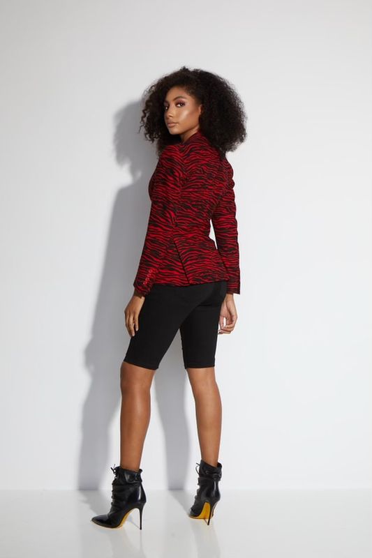 Black and Red Zebra Blazer