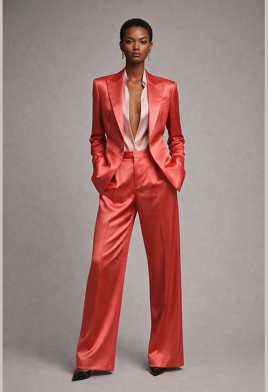 Silk Single Breast Suit