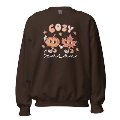 Cozy Season Pumpkin and Autumn Leaf