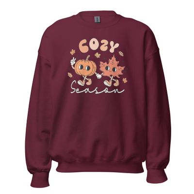 Cozy Season Pumpkin and Autumn Leaf