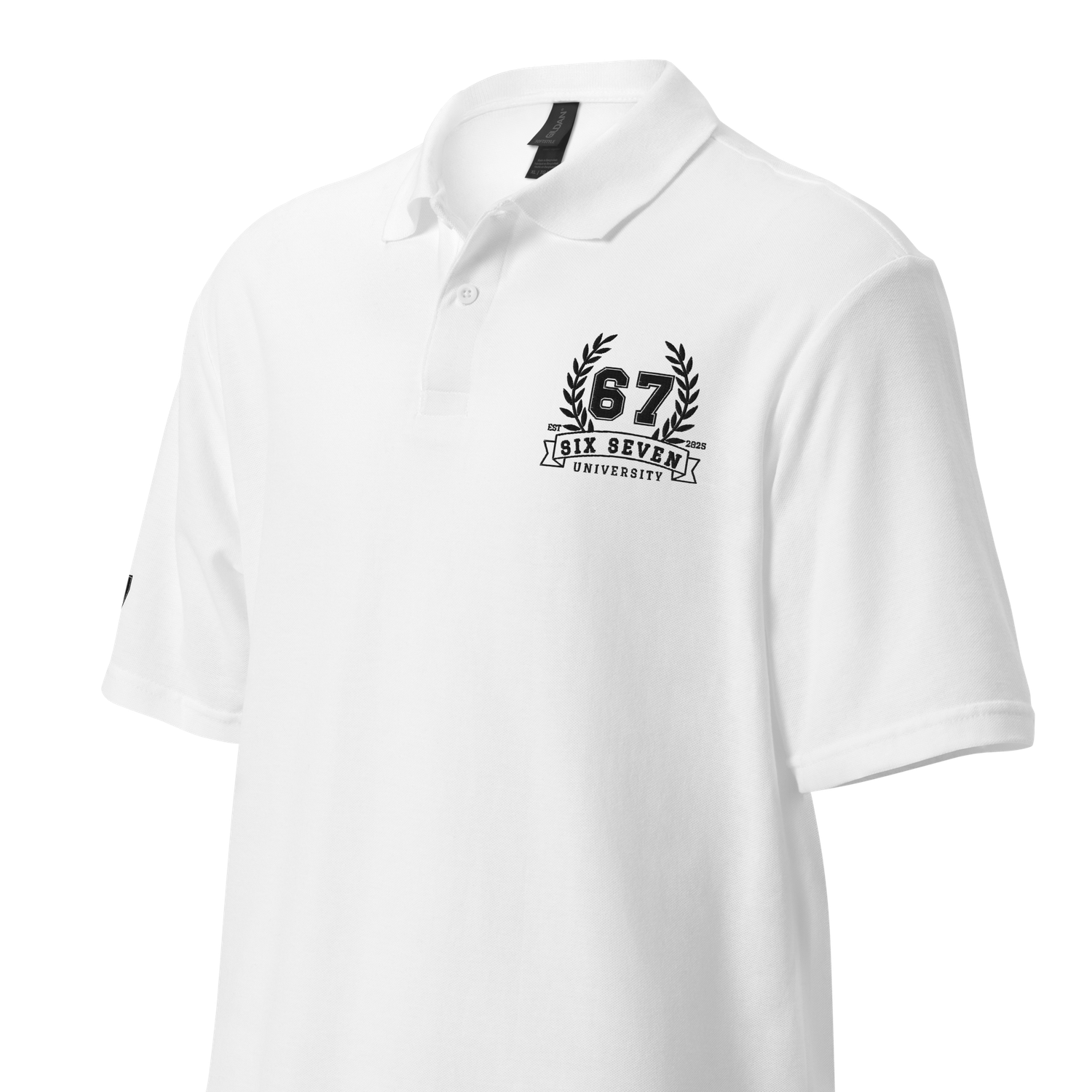 67 University Polo Black Embroidery