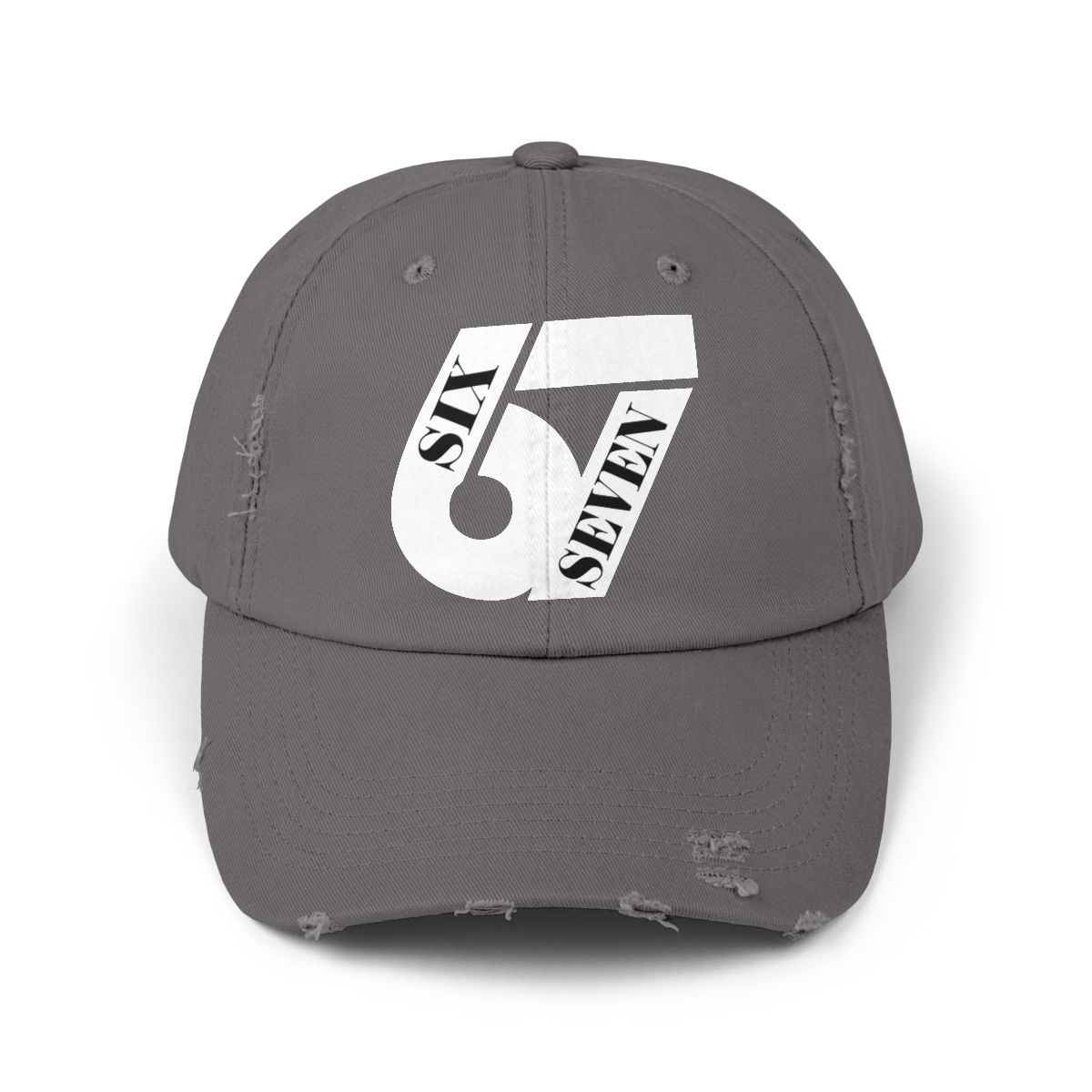 Six Seven Distressed Cap (White DTF)