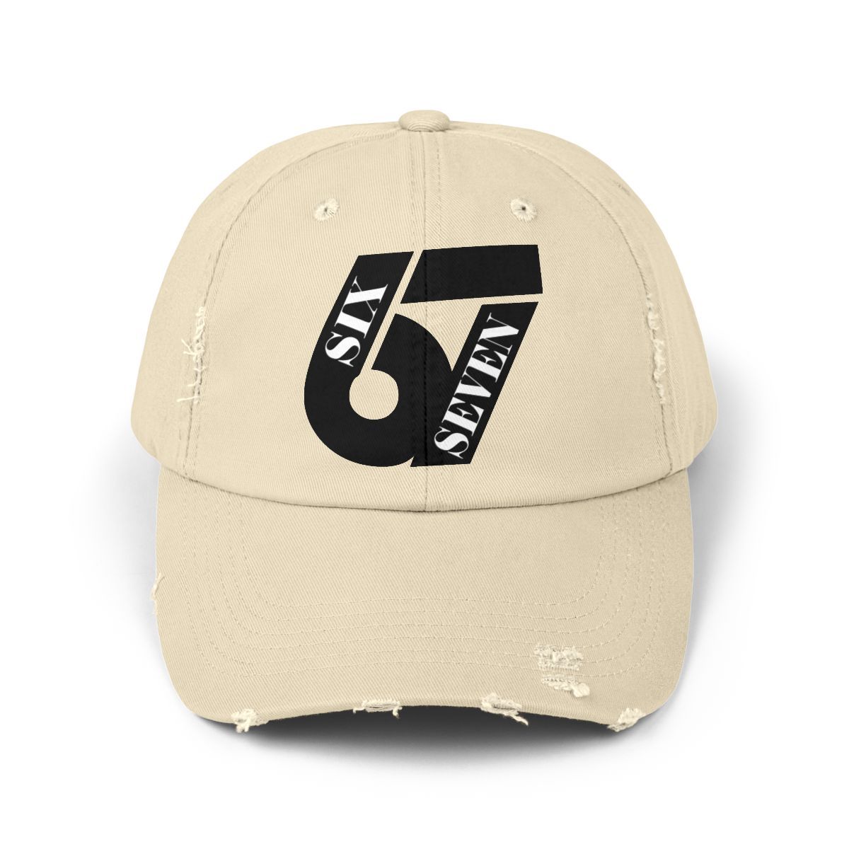 Six Seven Distressed Cap (Black DTF)