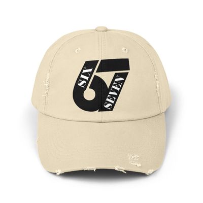 Six Seven Distressed Cap (Black DTF)