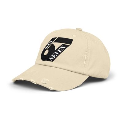 Six Seven Distressed Cap (Black DTF)