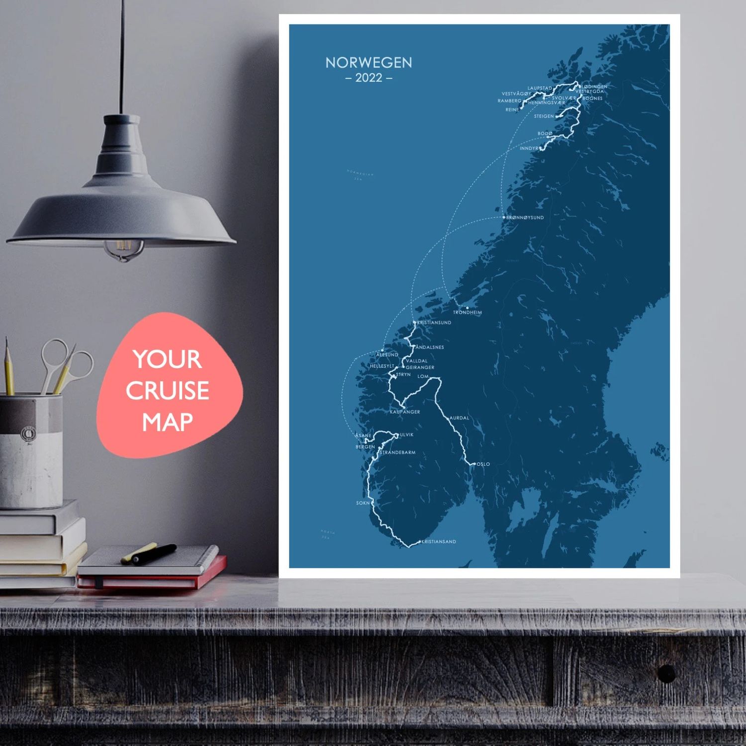 Bespoke Trip Tracker | Hand-Plotted Voyage, Cross-Country Drive &amp; Aerial Route | Anniversary Keepsake | Instant Digital Map
