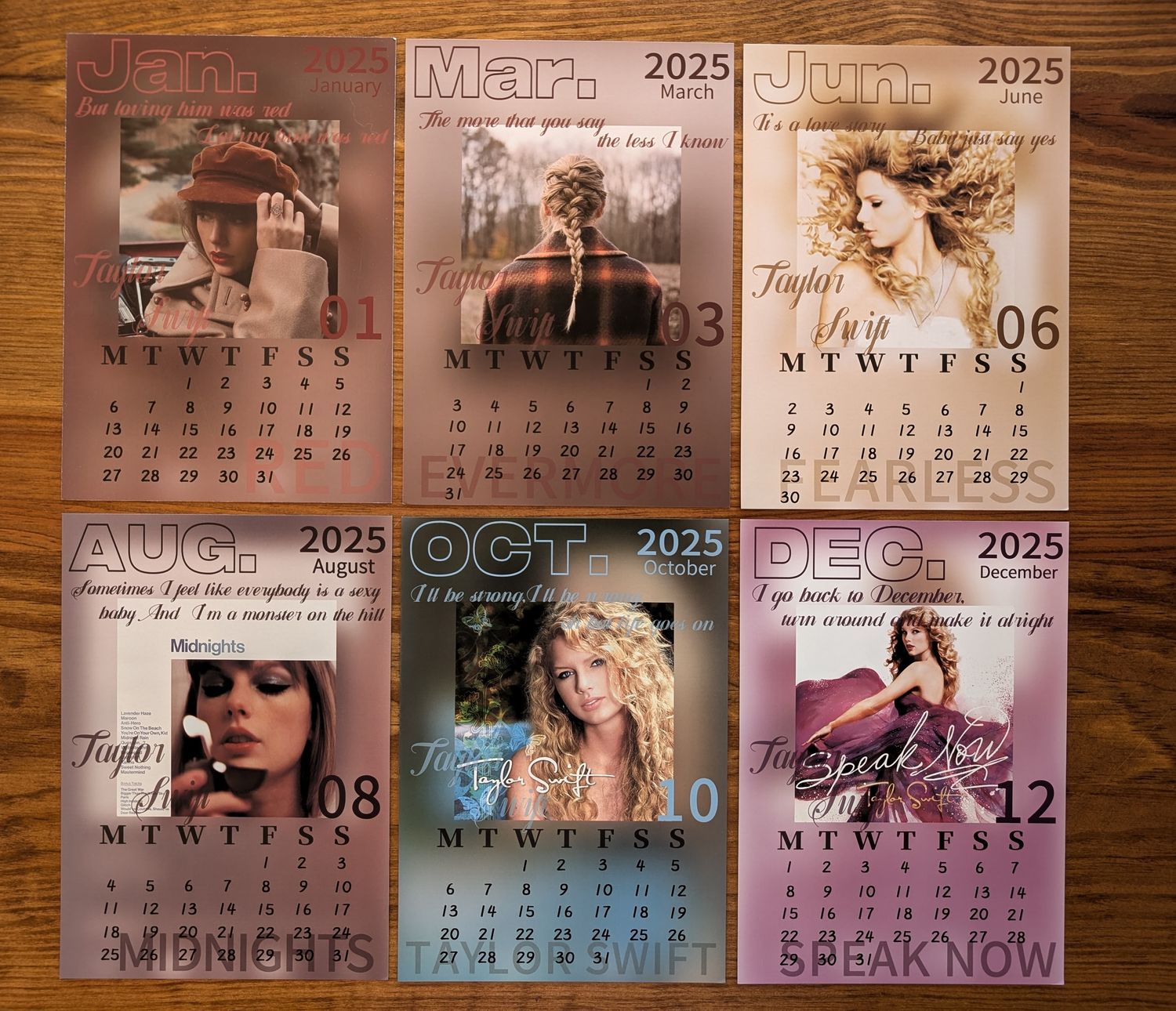 Chinese Calendar Cards