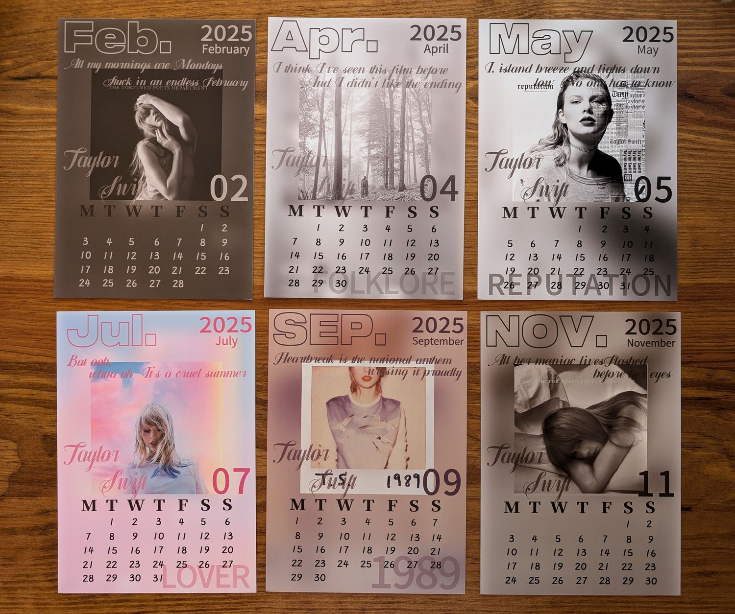 Chinese Calendar Cards