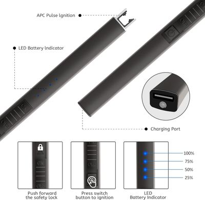 Briquet électrique rechargeable USB-C