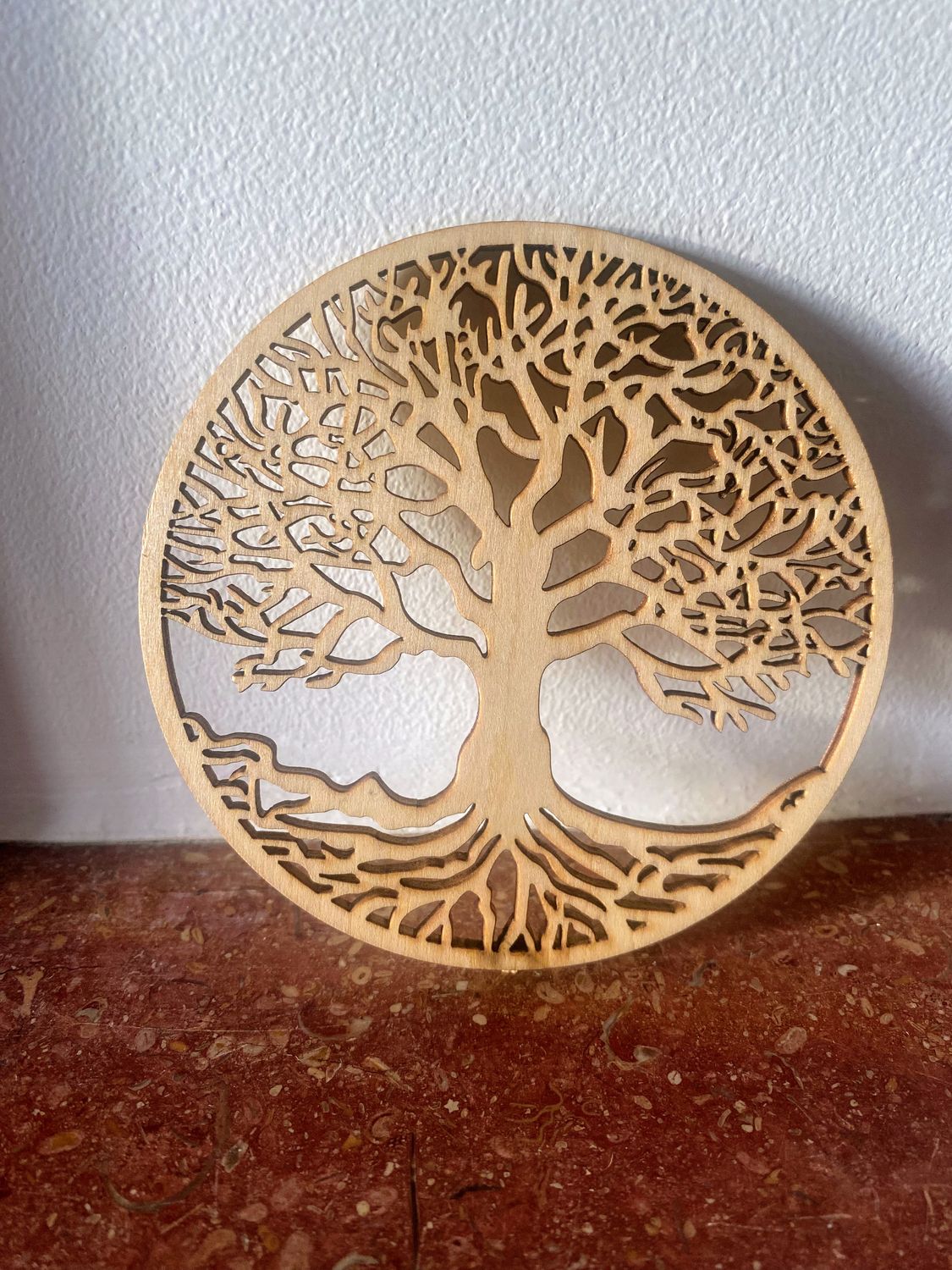 Sous-verre en bois motif : &quot;Arbre de vie&quot;