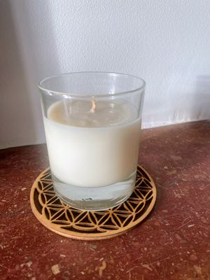 Sous-verre en bois motif : "Fleur de vie"