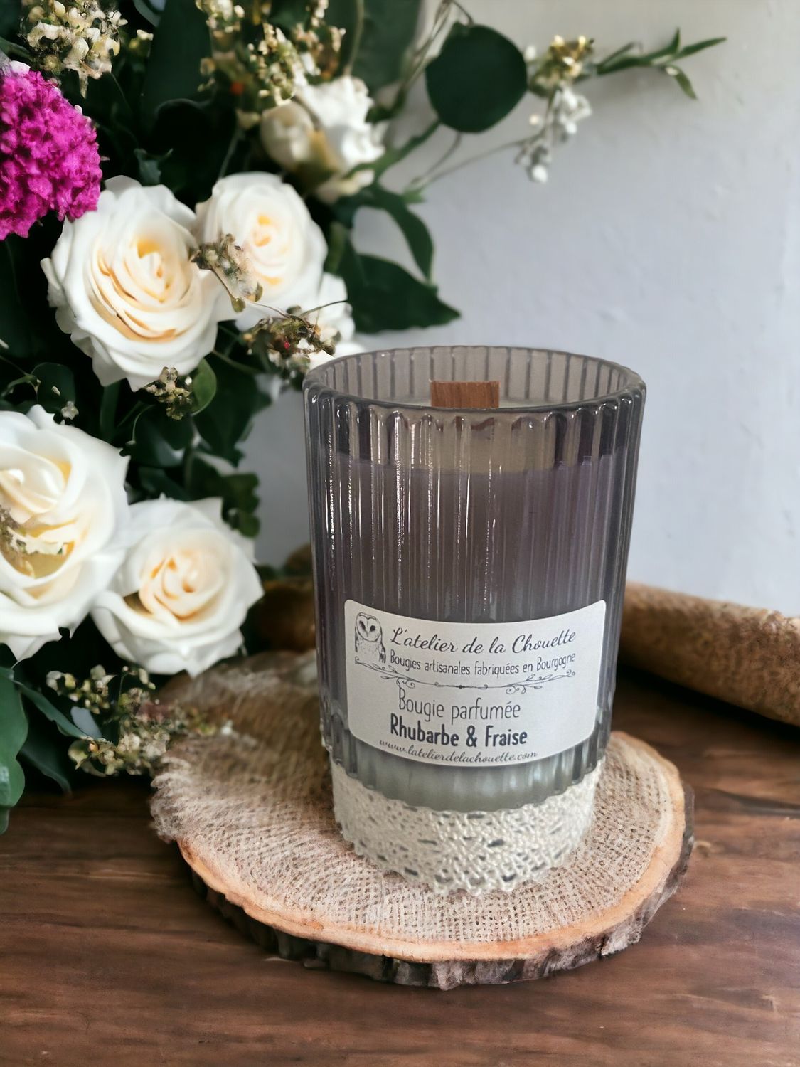 Bougie parfumée Rhubarbe &amp; Fraise - 150 mL
